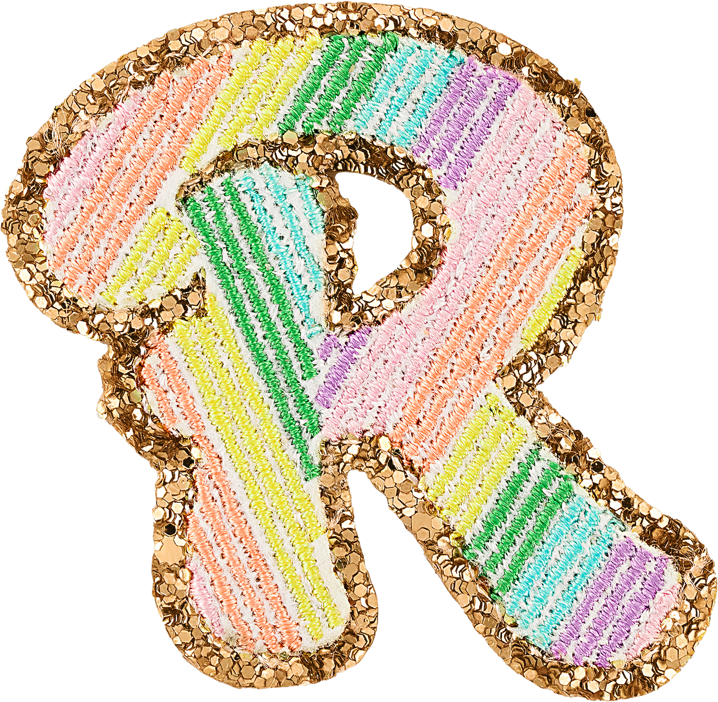 Glitter Rainbow Script Letter Patches
