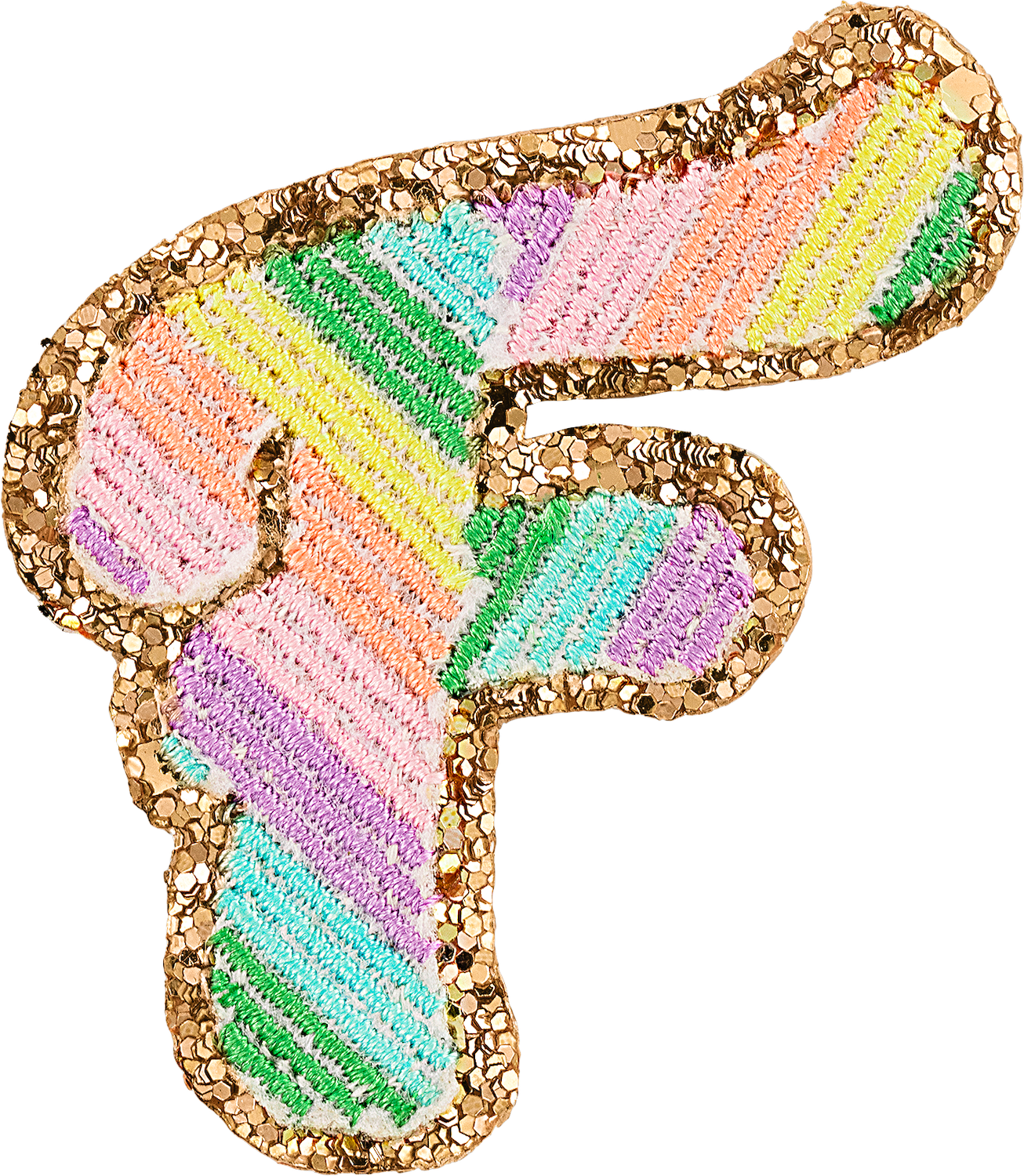 Glitter Rainbow Script Letter Patches
