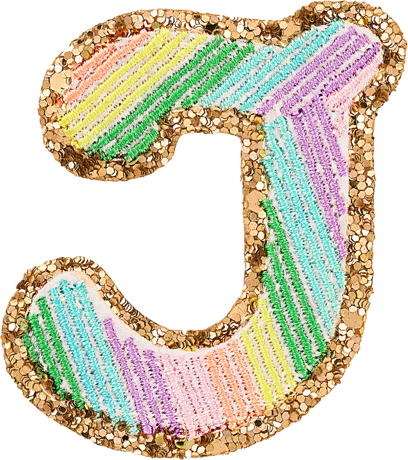 Glitter Rainbow Script Letter Patches