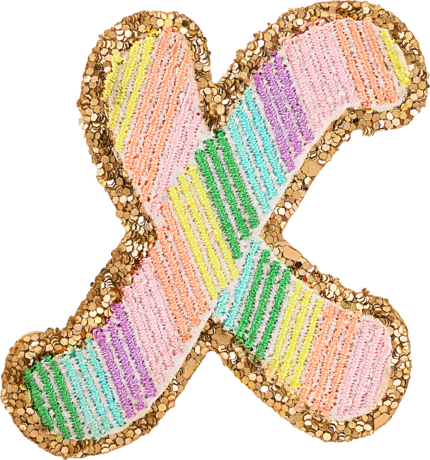 Glitter Rainbow Script Letter Patches