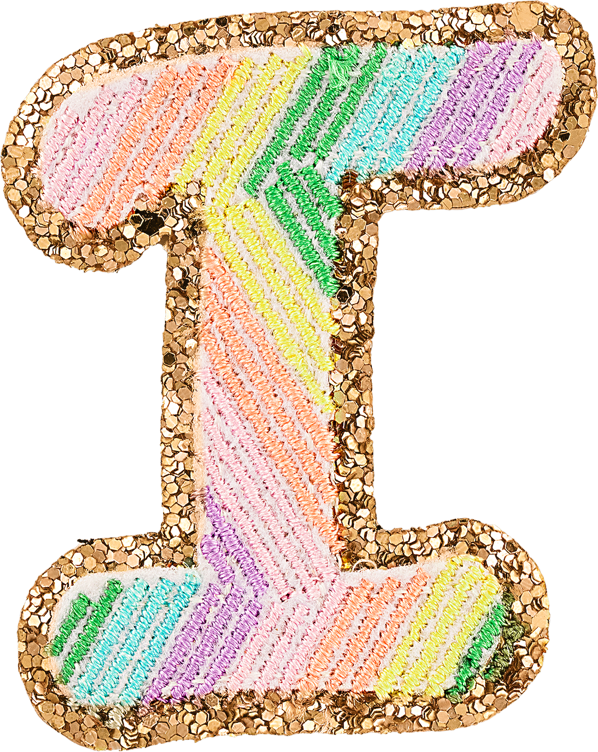 Glitter Rainbow Script Letter Patches