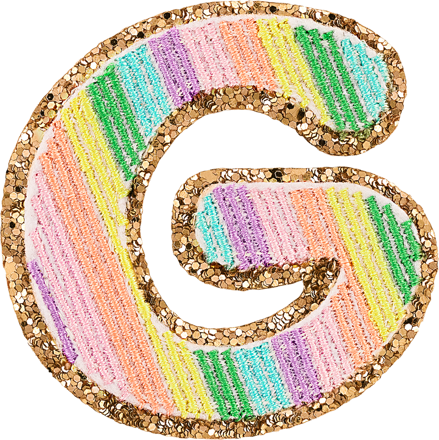 Glitter Rainbow Script Letter Patches