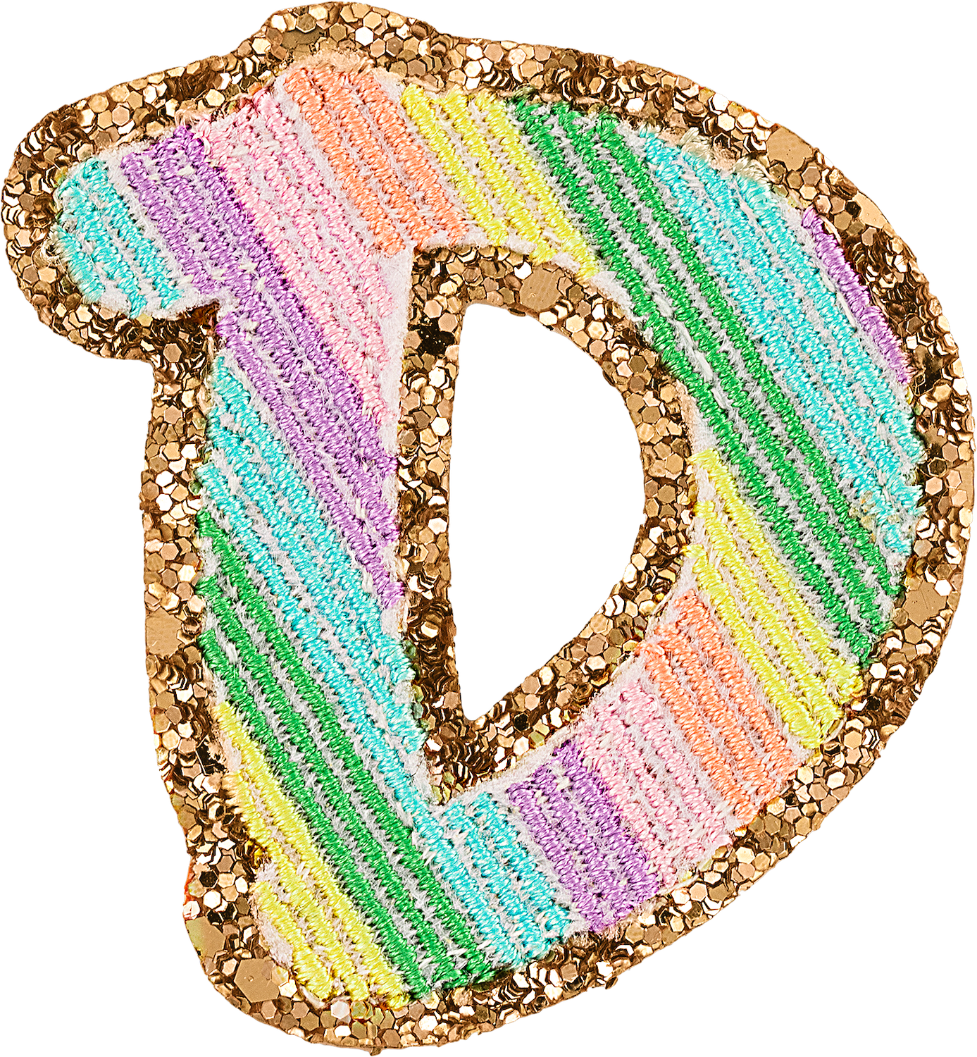 Glitter Rainbow Script Letter Patches