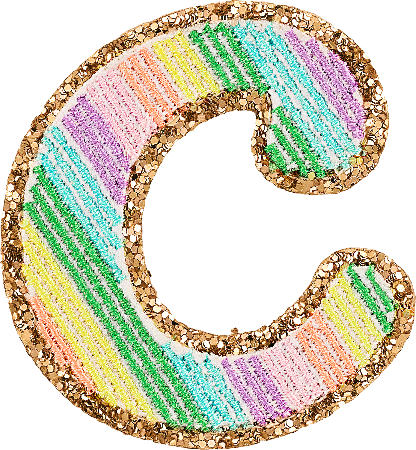 Glitter Rainbow Script Letter Patches