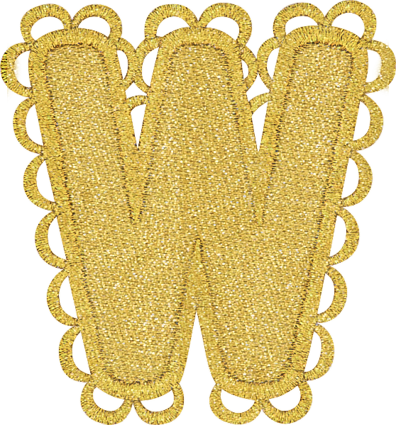Scalloped Gold Letter Patch