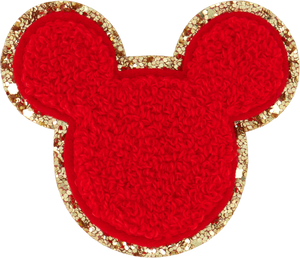 Red Disney Mickey Mouse Glitter Patch