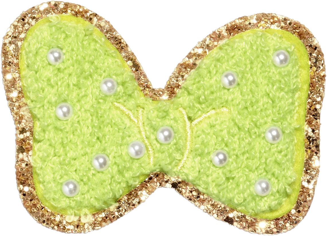 Lime Disney Minnie Mouse Pearl Bow Patch