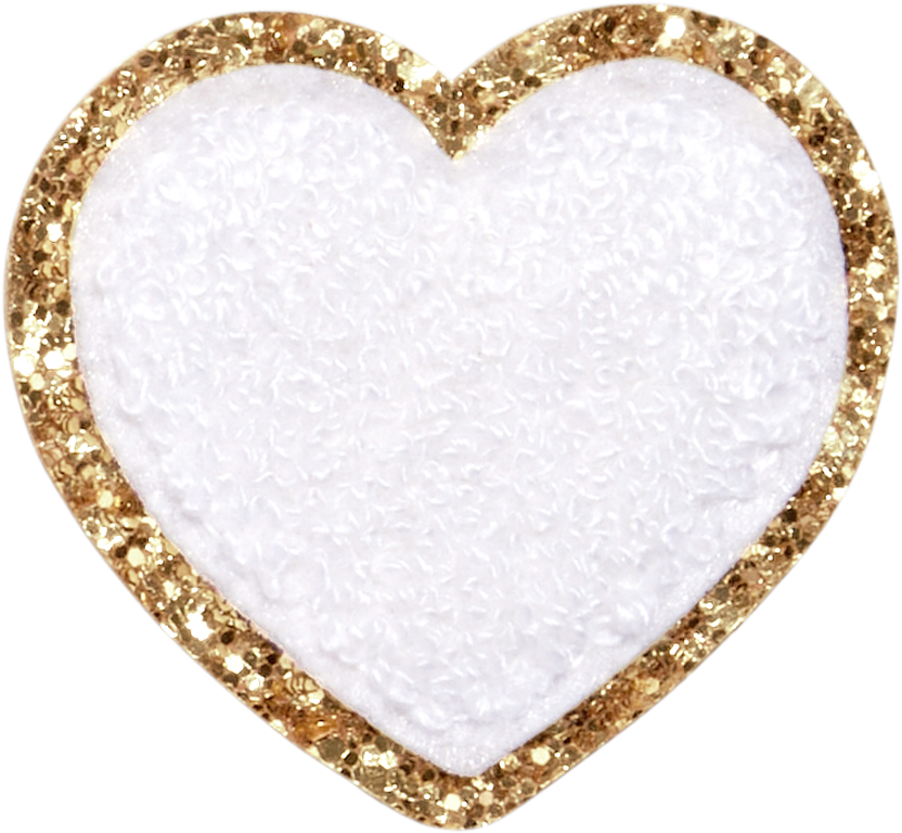 Glitter Varsity Heart Patches