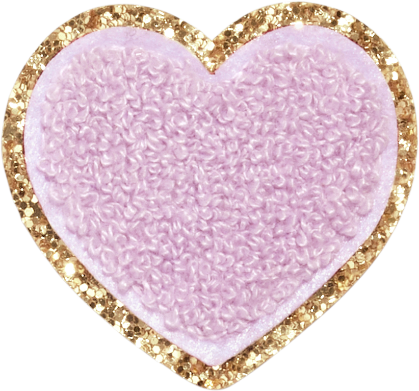 Lilac Glitter Heart Patch