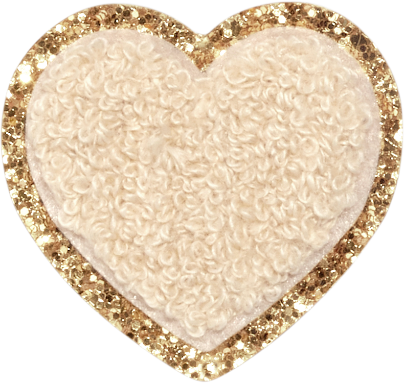 Sand Glitter Heart Patch