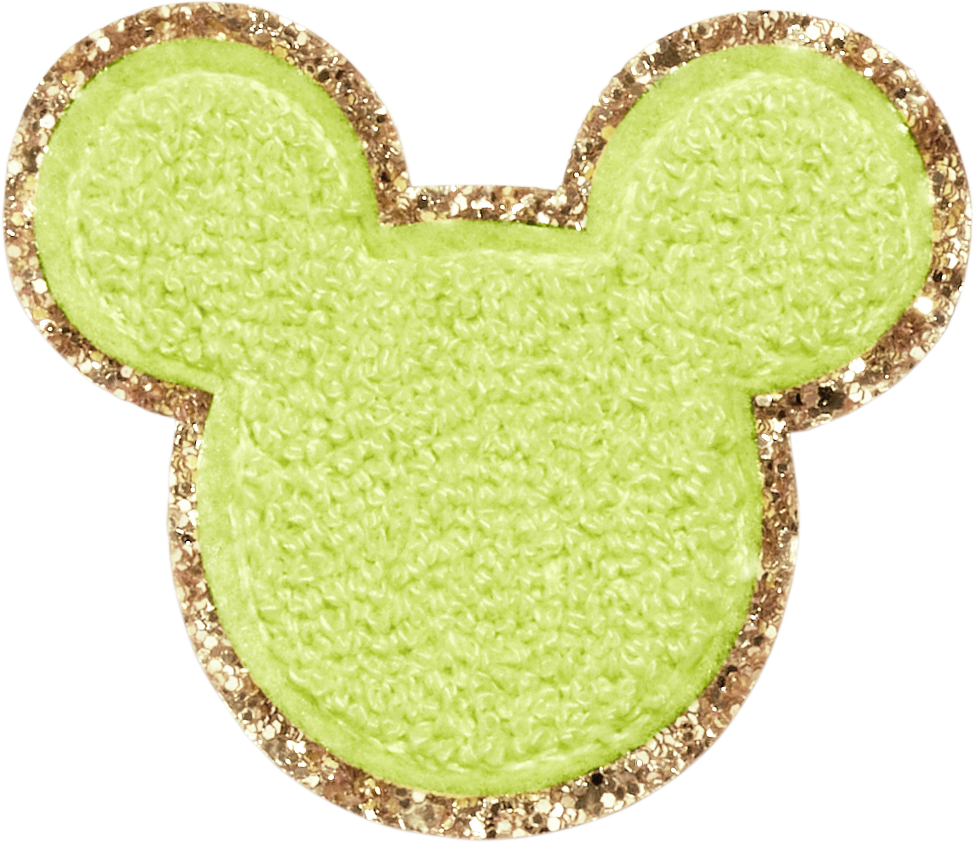 Lime Disney Mickey Mouse Glitter Patch