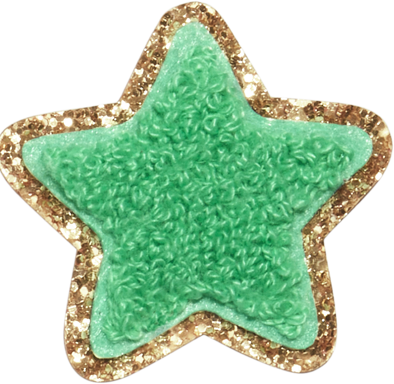 Avocado Glitter Varsity Star Patch