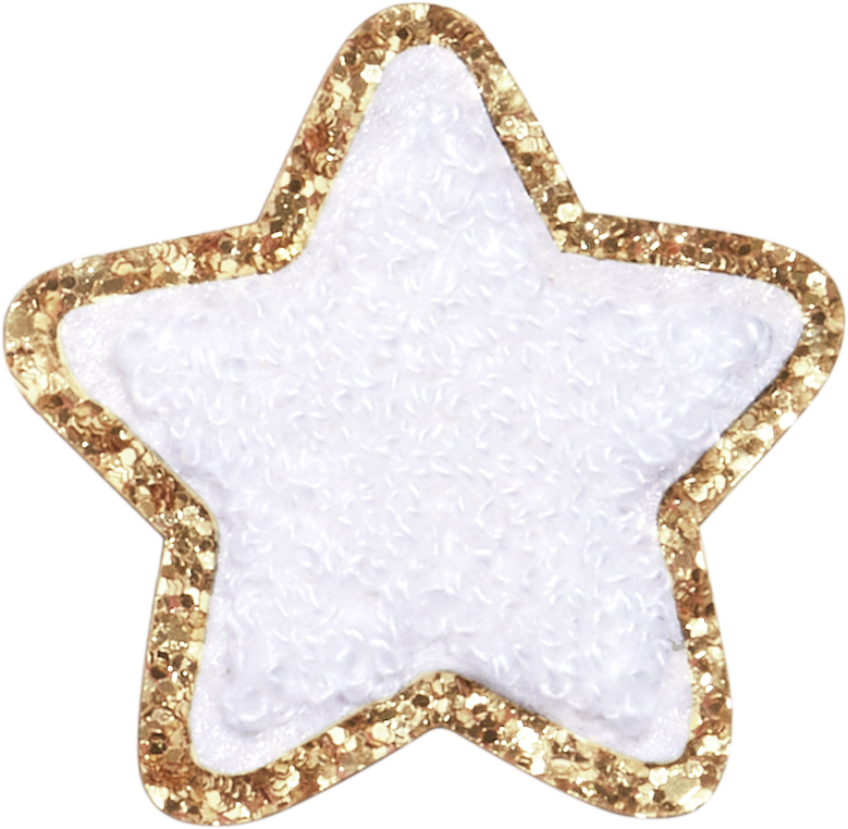 Blanc Glitter Varsity Star Patch