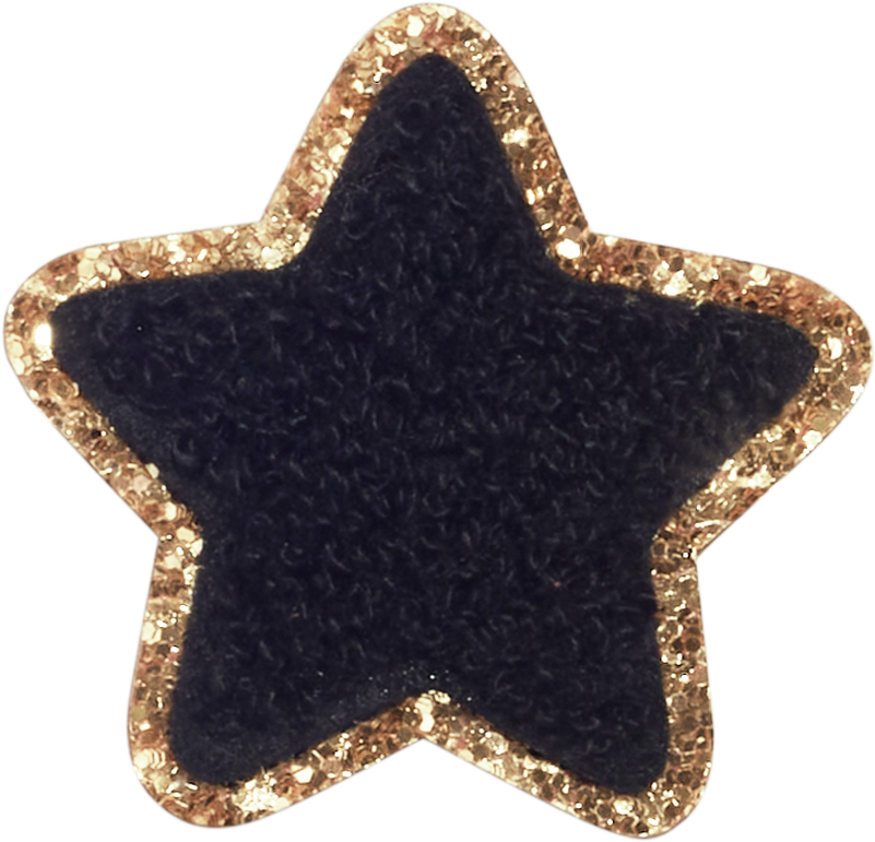 Noir Glitter Varsity Star Patch
