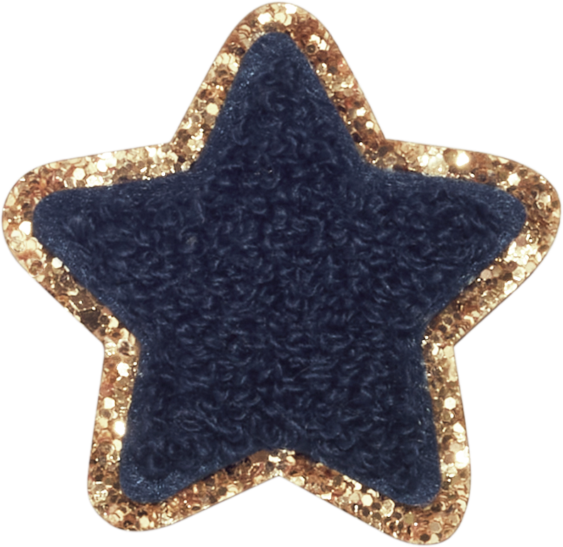 Mini Glitter Varsity Heart Patches - Sapphire - Monkee's of Fredericksburg
