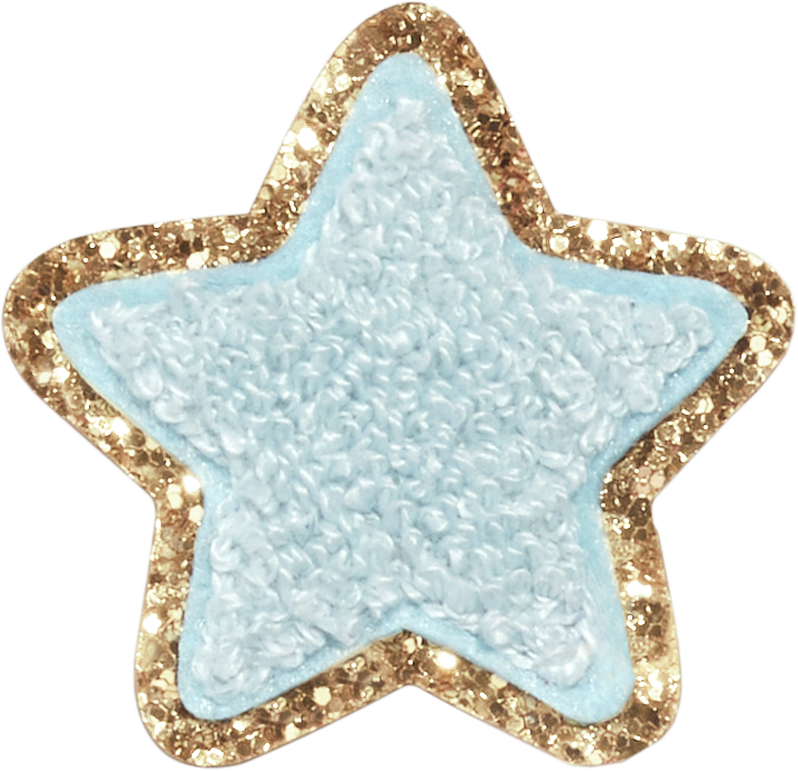 Sky Glitter Varsity Star Patch