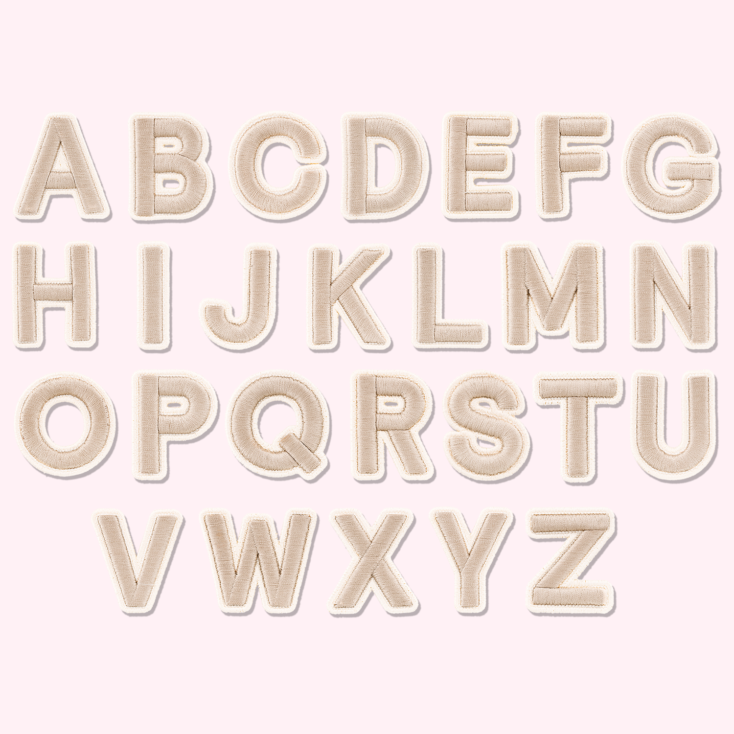 Sand Rolled Embroidery Letter Patches