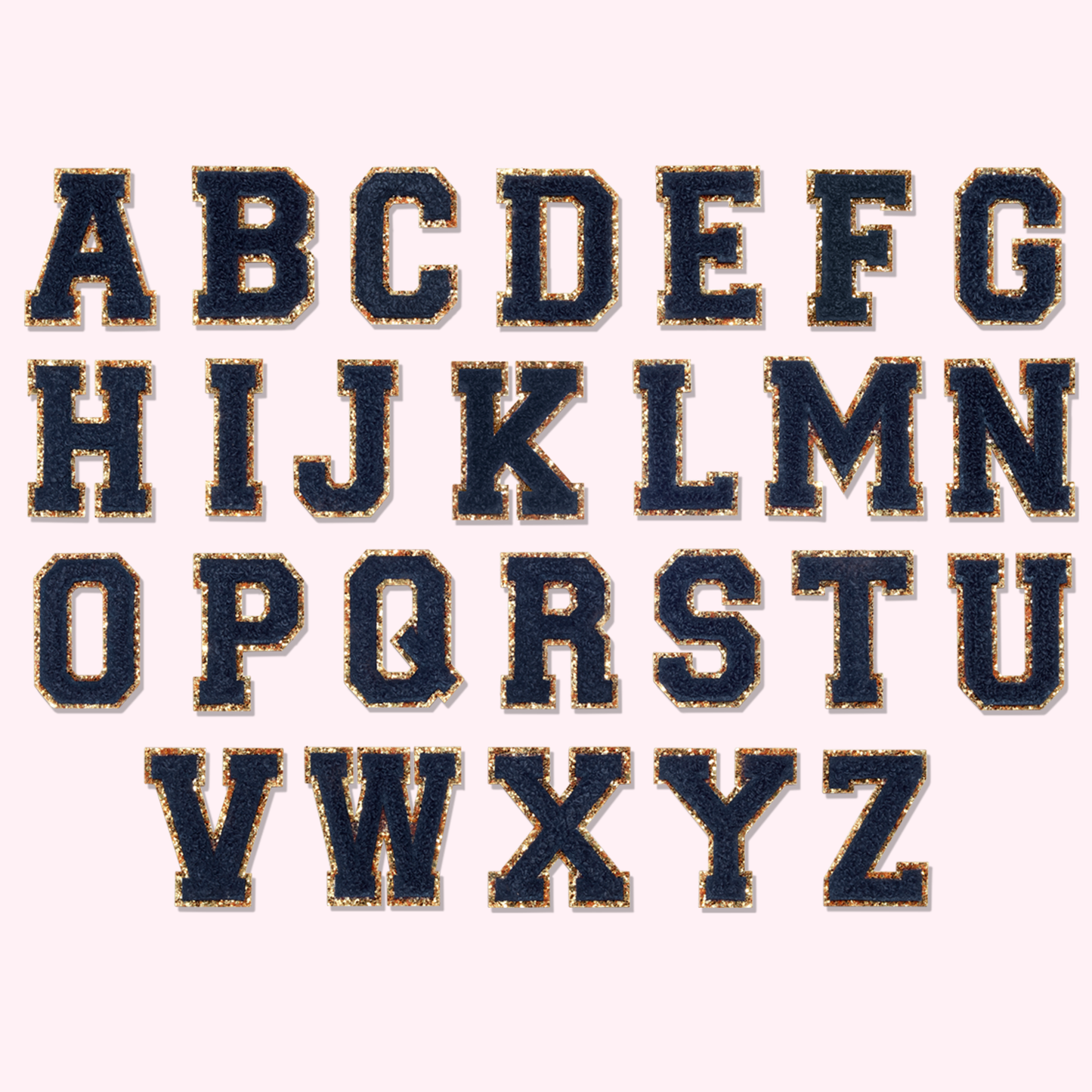 Sapphire Glitter Varsity Letter Patches