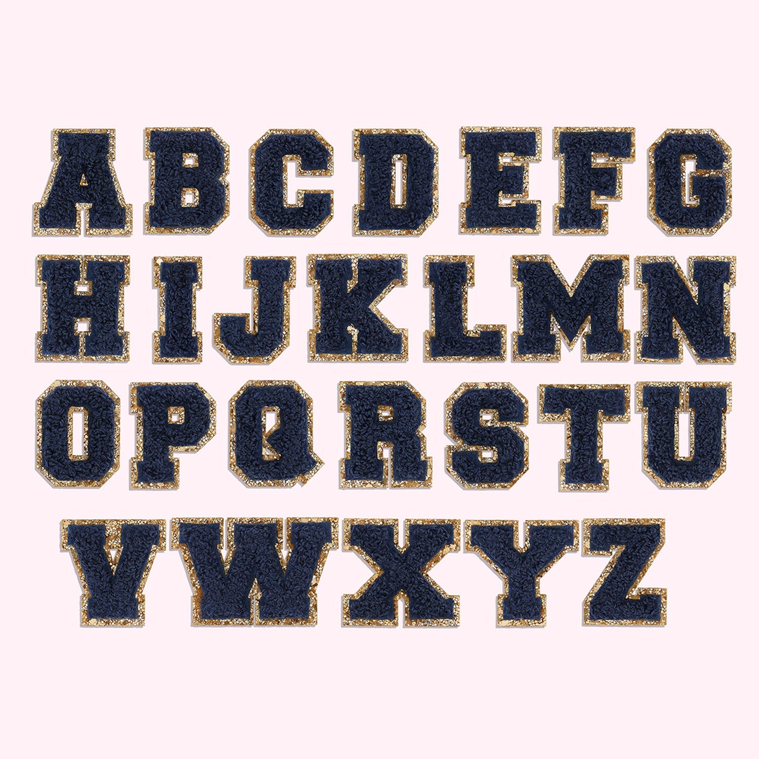 Sapphire Mini Glitter Varsity Letter Patch