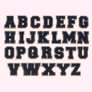 Sapphire Mini Glitter Varsity Letter Patch