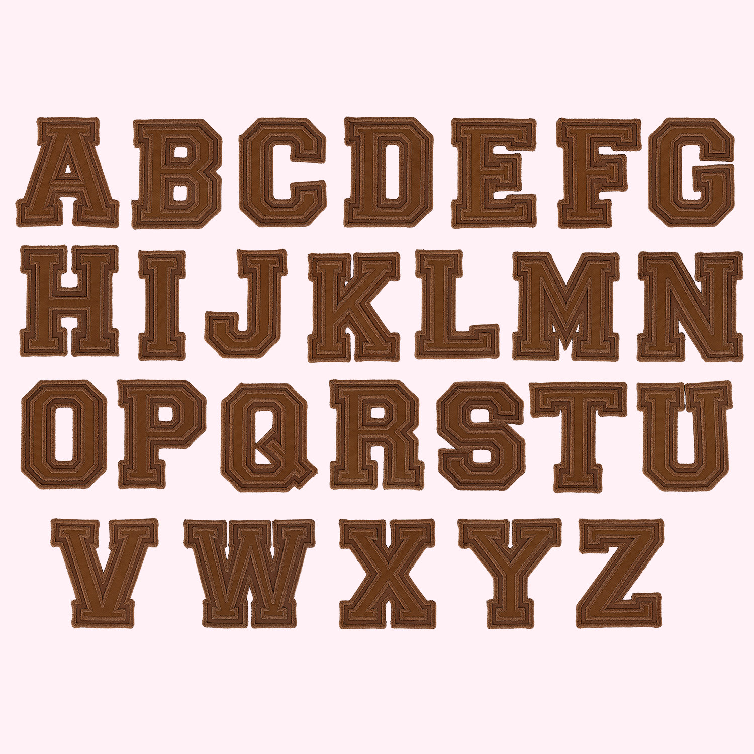 Chocolate Varsity Nylon Letter Patch