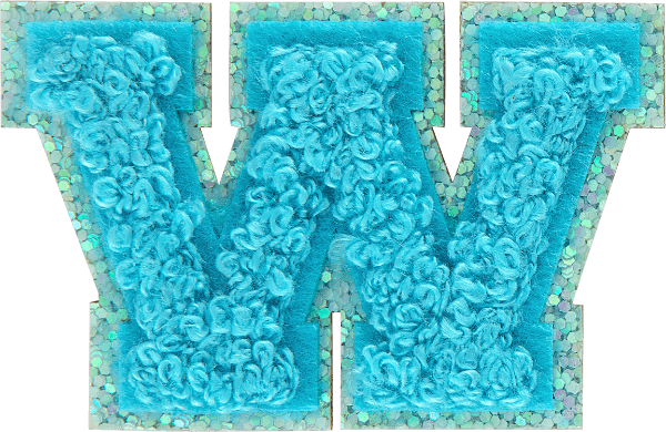 Surfs Up Mini Glitter Varsity Letter Patch