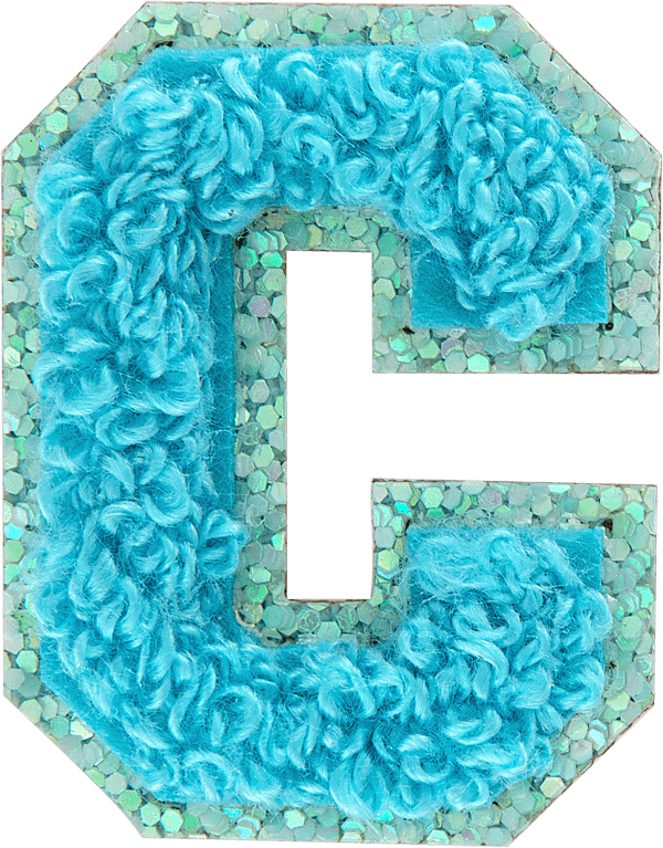 Surfs Up Mini Glitter Varsity Letter Patch