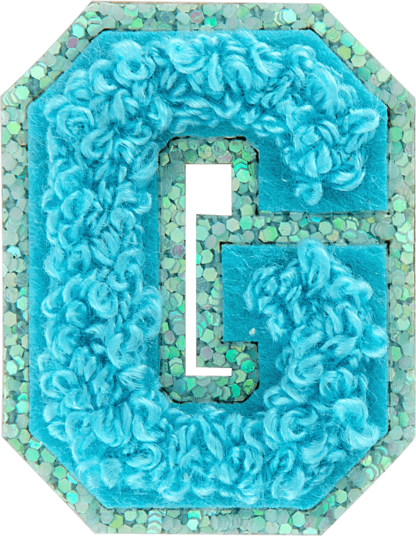 Surfs Up Mini Glitter Varsity Letter Patch