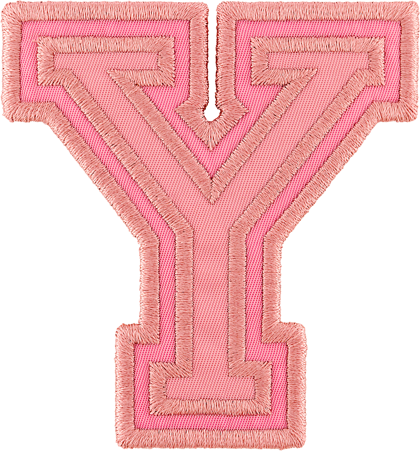 Mauve Varsity Nylon Letter Patch