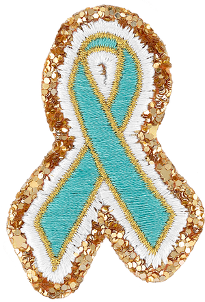Teal Cancer Ribbon Patch