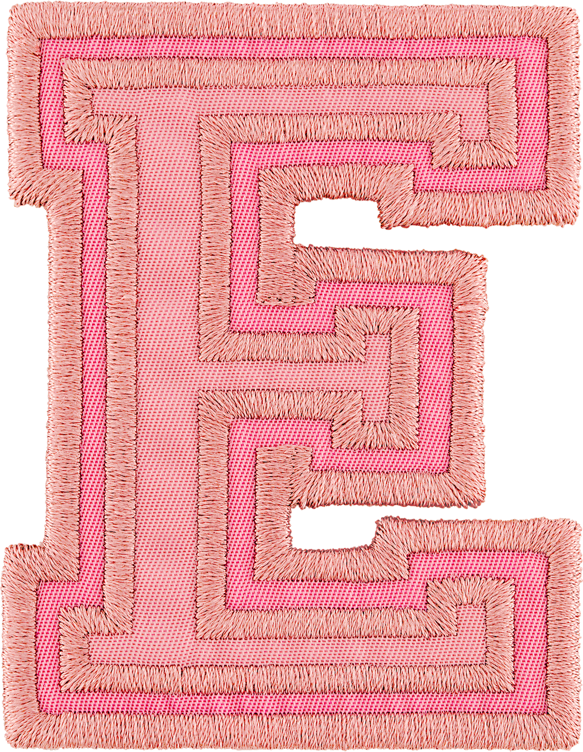 Mauve Varsity Nylon Letter Patch