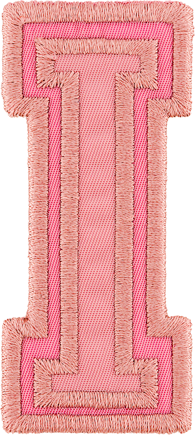 Mauve Varsity Nylon Letter Patch