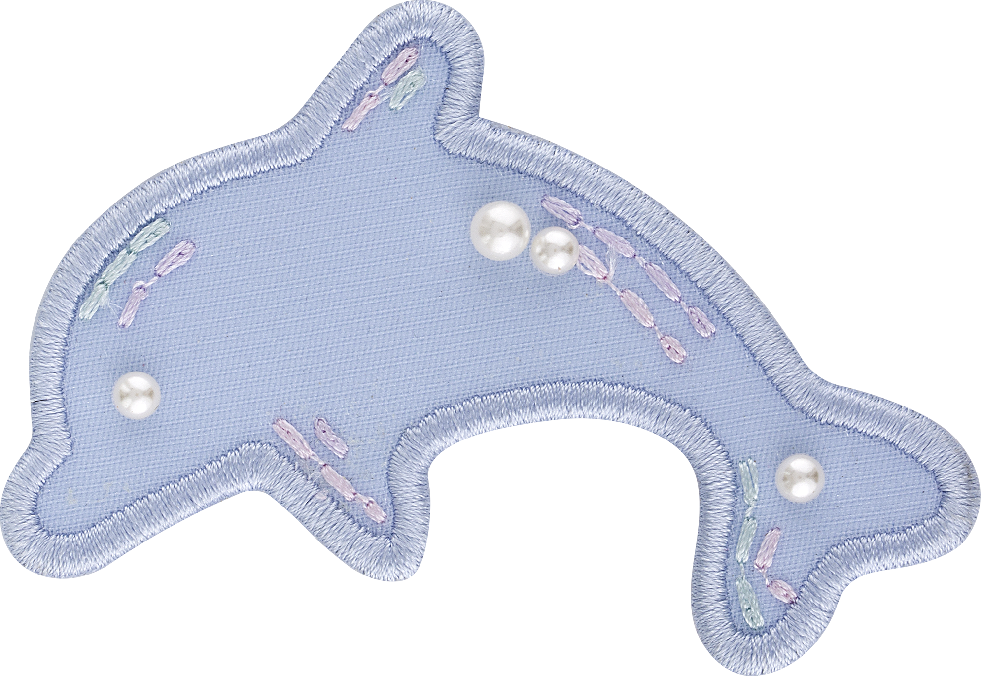 Pearl-Embellished Dolphin Patch