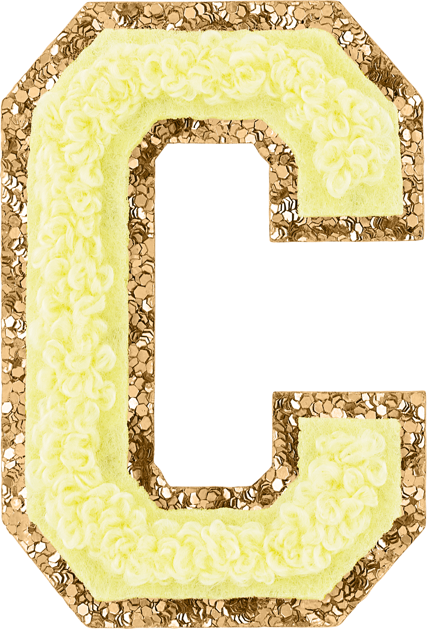 Banana Glitter Varsity Letter Patches