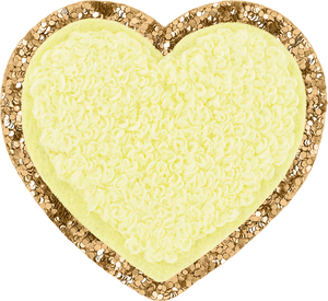 Banana Glitter Varsity Heart Patch