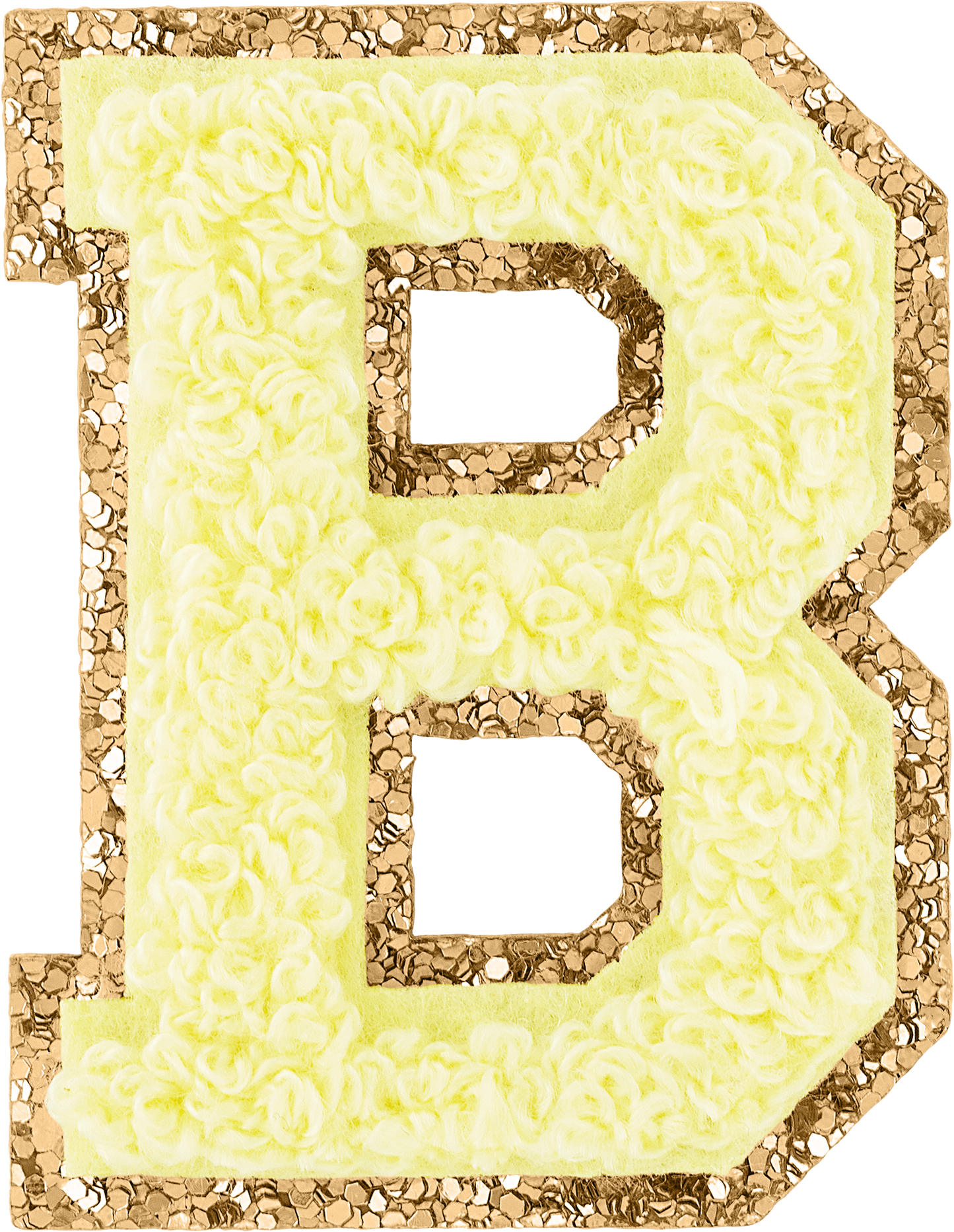 Banana Glitter Varsity Letter Patches