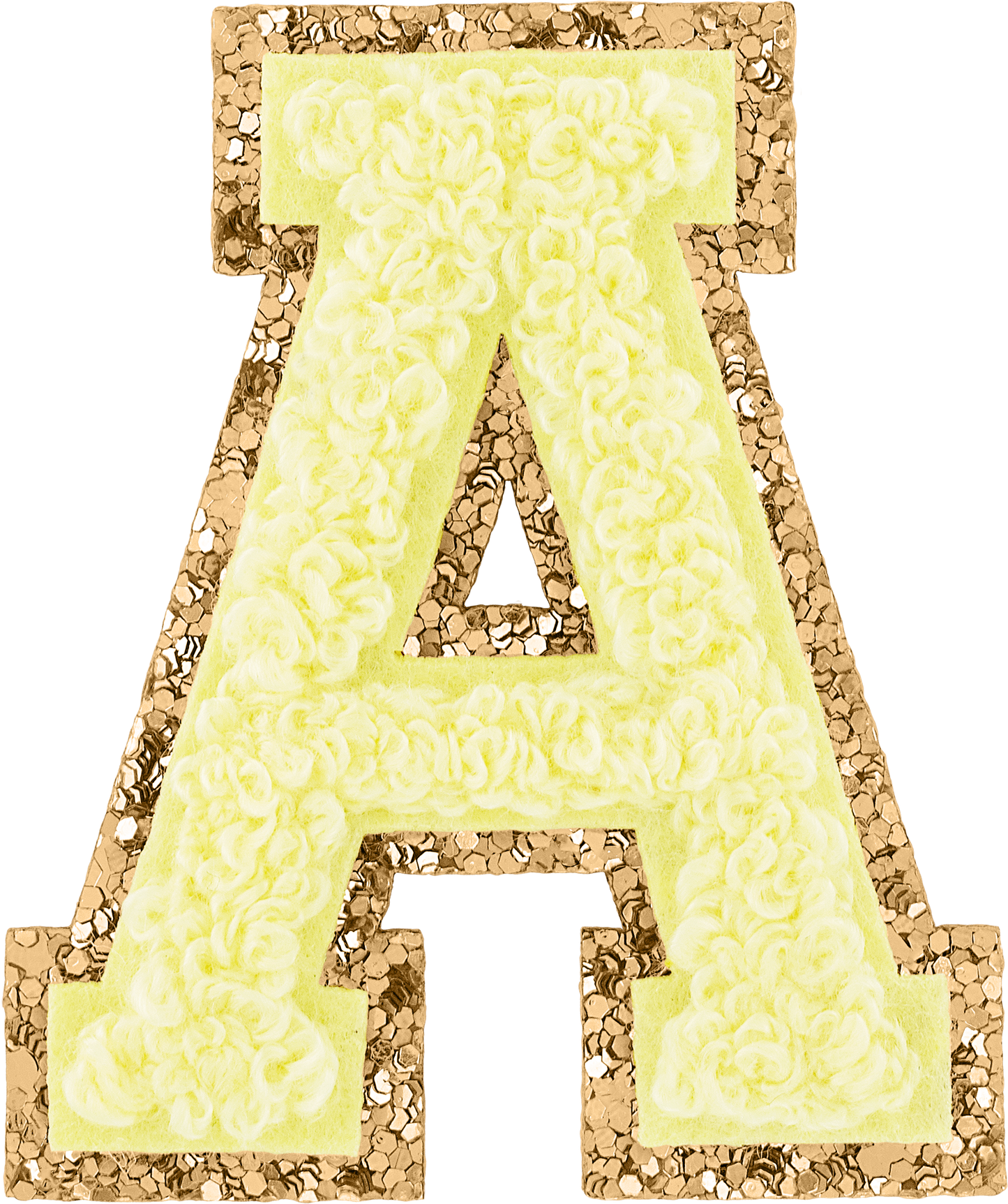 Banana Glitter Varsity Letter Patches