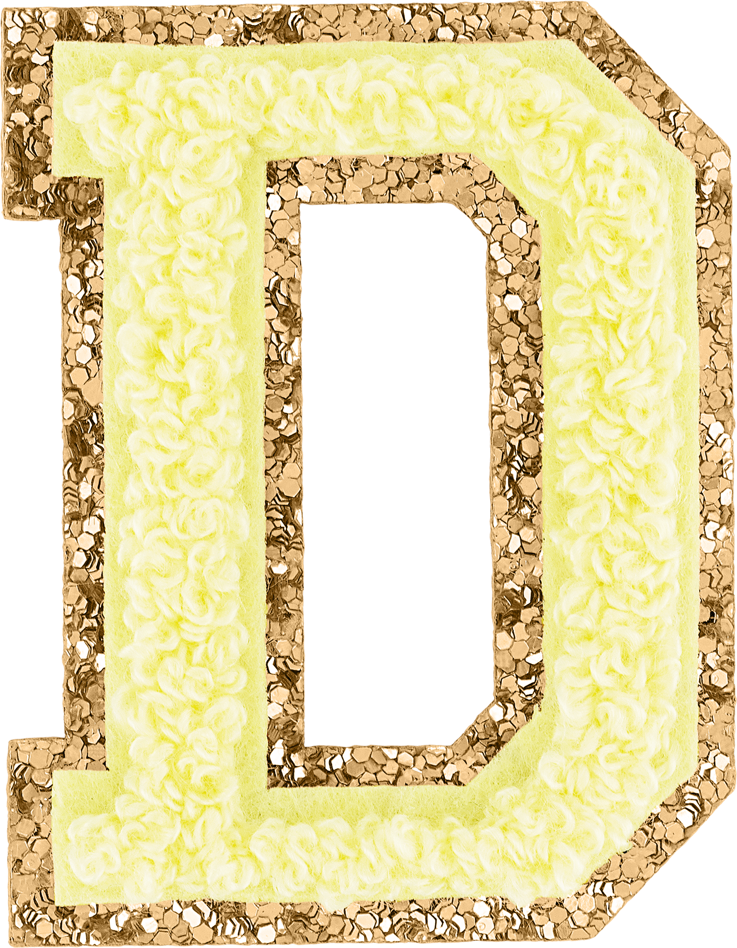 Banana Glitter Varsity Letter Patches