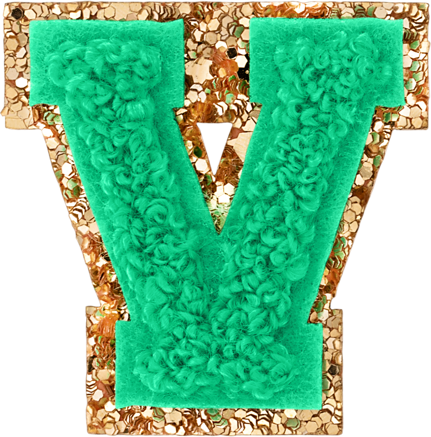 Avocado Mini Glitter Varsity Letter Patch