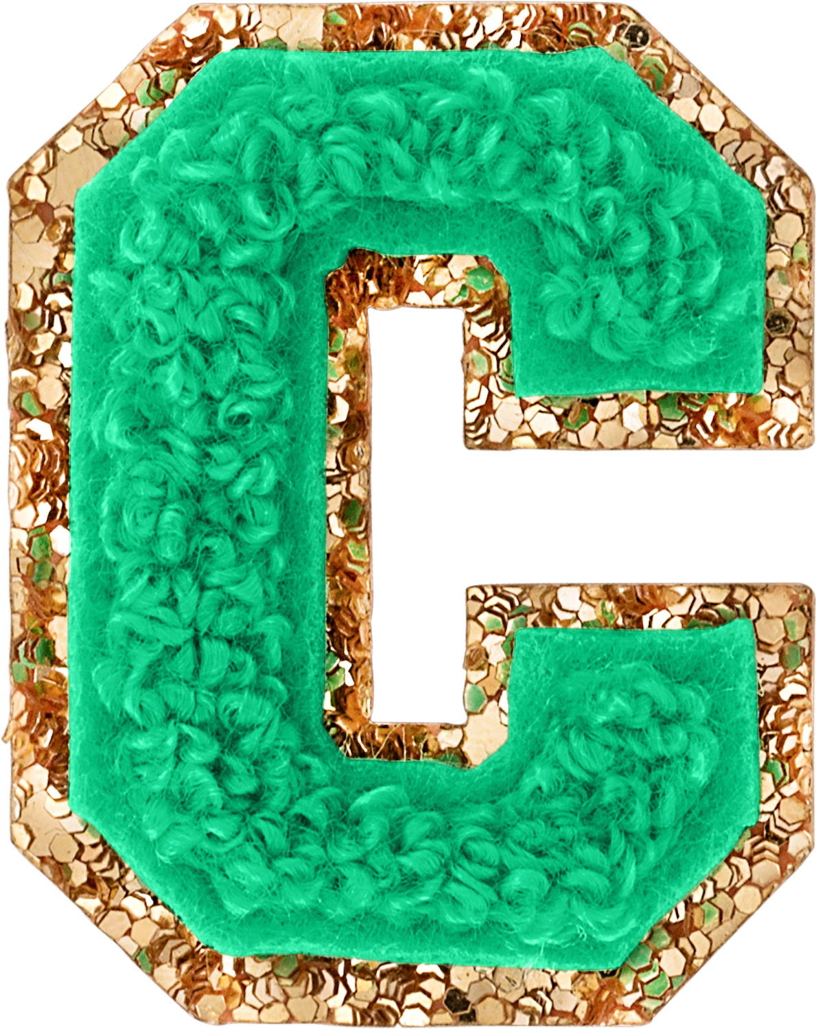 Avocado Mini Glitter Varsity Letter Patch