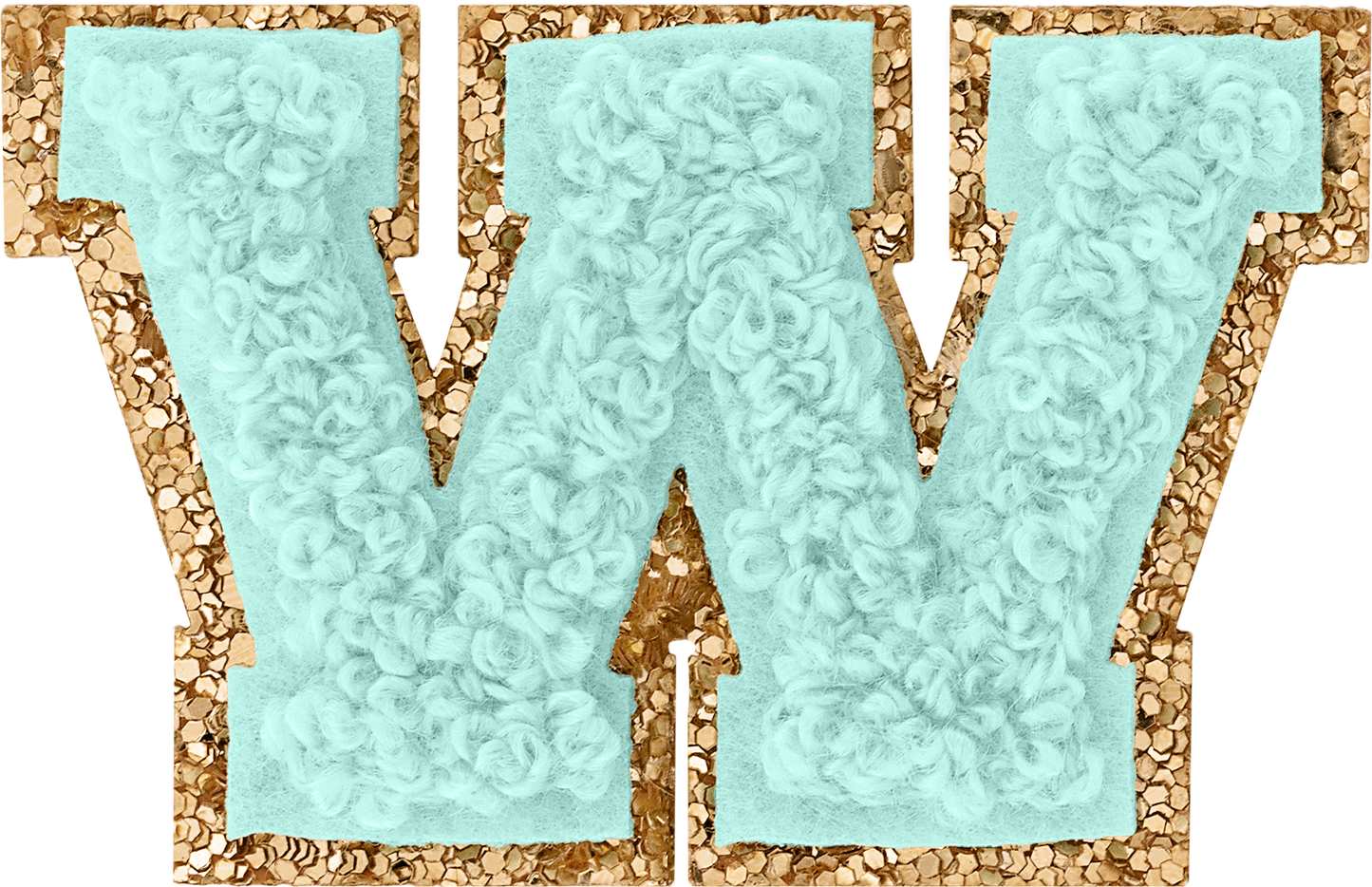 Cotton Candy Mini Glitter Varsity Letter Patch