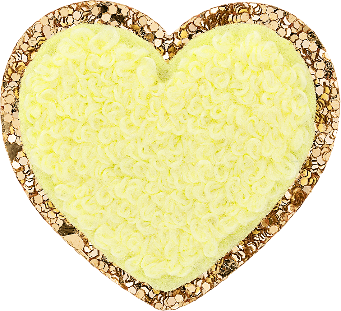 Banana Mini Glitter Varsity Heart Patch