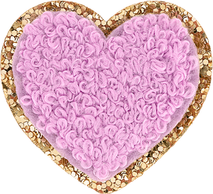 Grape Mini Glitter Varsity Heart Patch