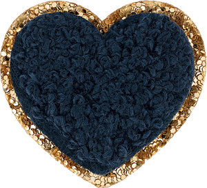 Sapphire Mini Glitter Varsity Heart Patch