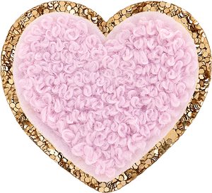 Lilac Mini Glitter Varsity Heart Patch