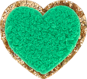 Avocado Mini Glitter Varsity Heart Patch