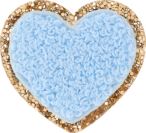 Periwinkle Mini Glitter Varsity Heart Patch