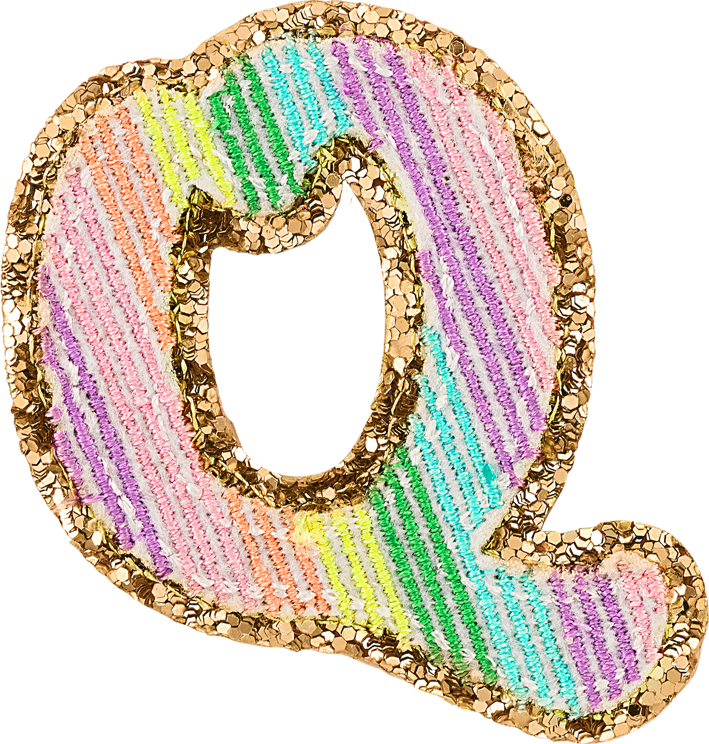 Glitter Rainbow Script Letter Patches