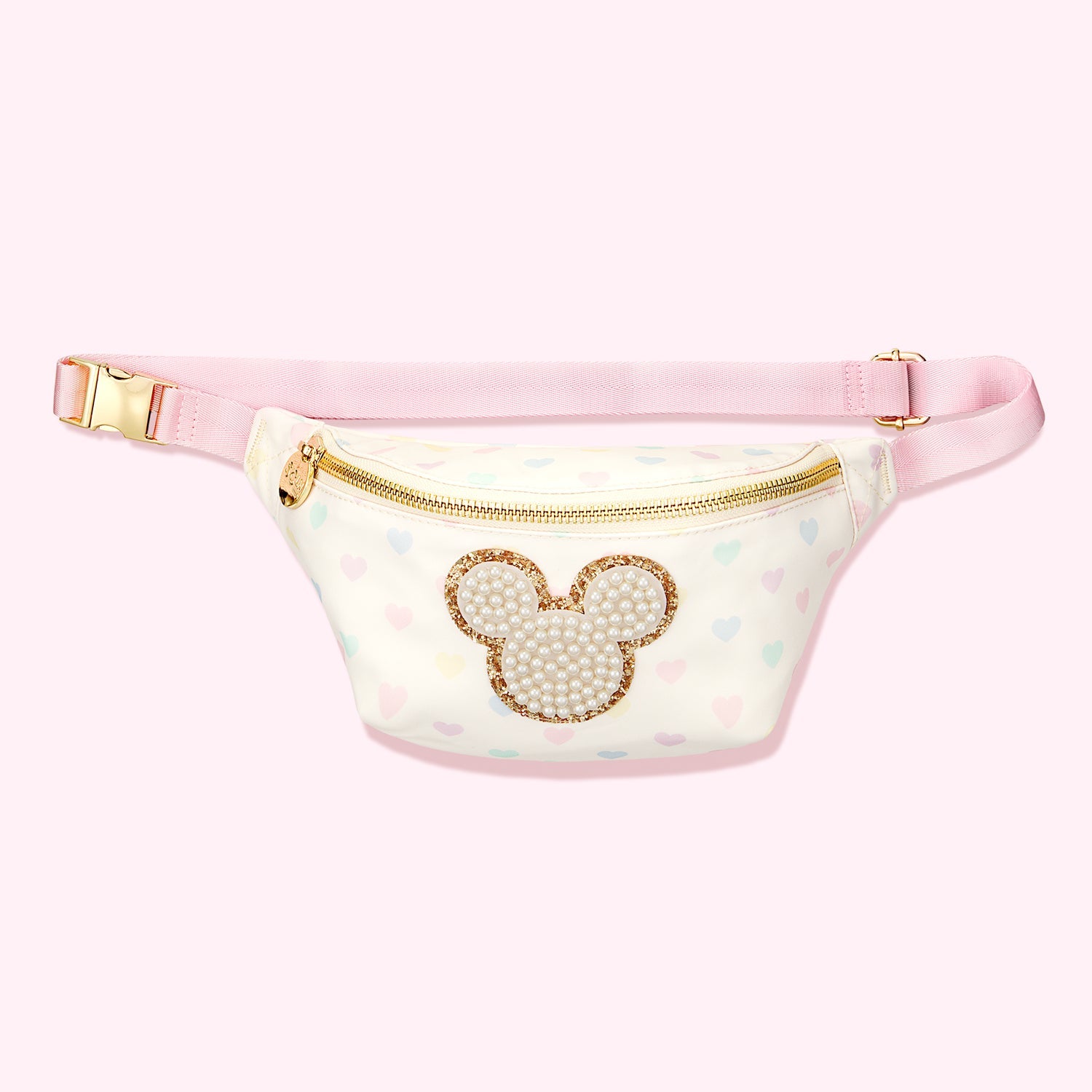 Mickey & Minnie Pastel Hearts Nylon Fanny Pack