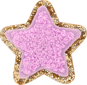 Grape Mini Glitter Varsity Star Patch